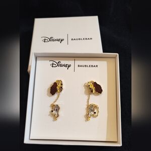 Disney Lady And The Tramp BaubleBar Gold and Brown Earrings